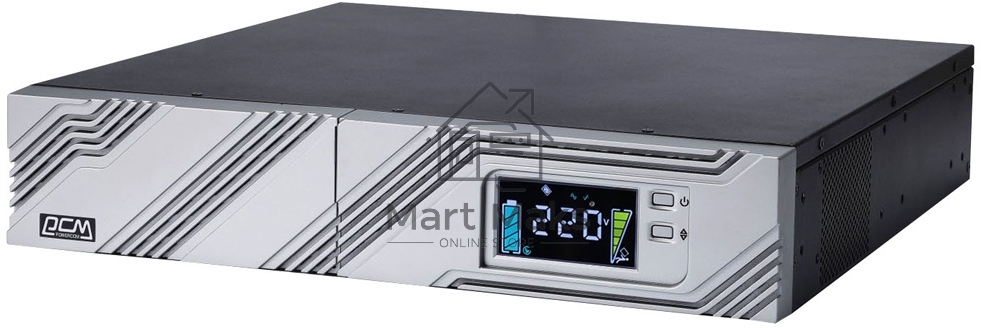 Источник бесперебойного питания Powercom Smart King RT SRT-2000A LCD 1800Вт 2000ВА черный