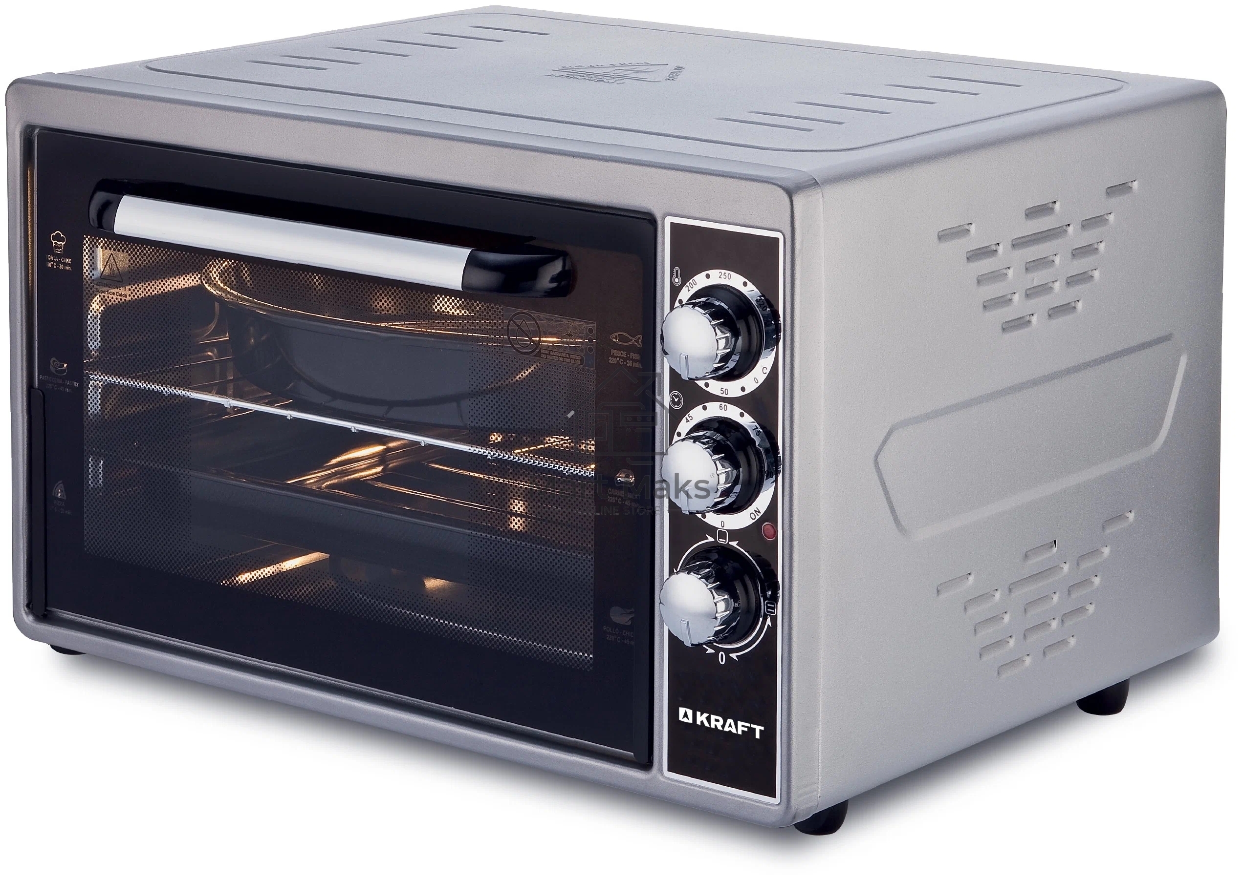 Мини-печь Kraft KF-MO 3200 GR (1 протвень+1 решетка)