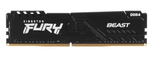 Оперативная память Kingston Fury Beast, DDR4, 8GB (1x8GB), 3600MHz, CL17, DIMM, с радиатором, черны