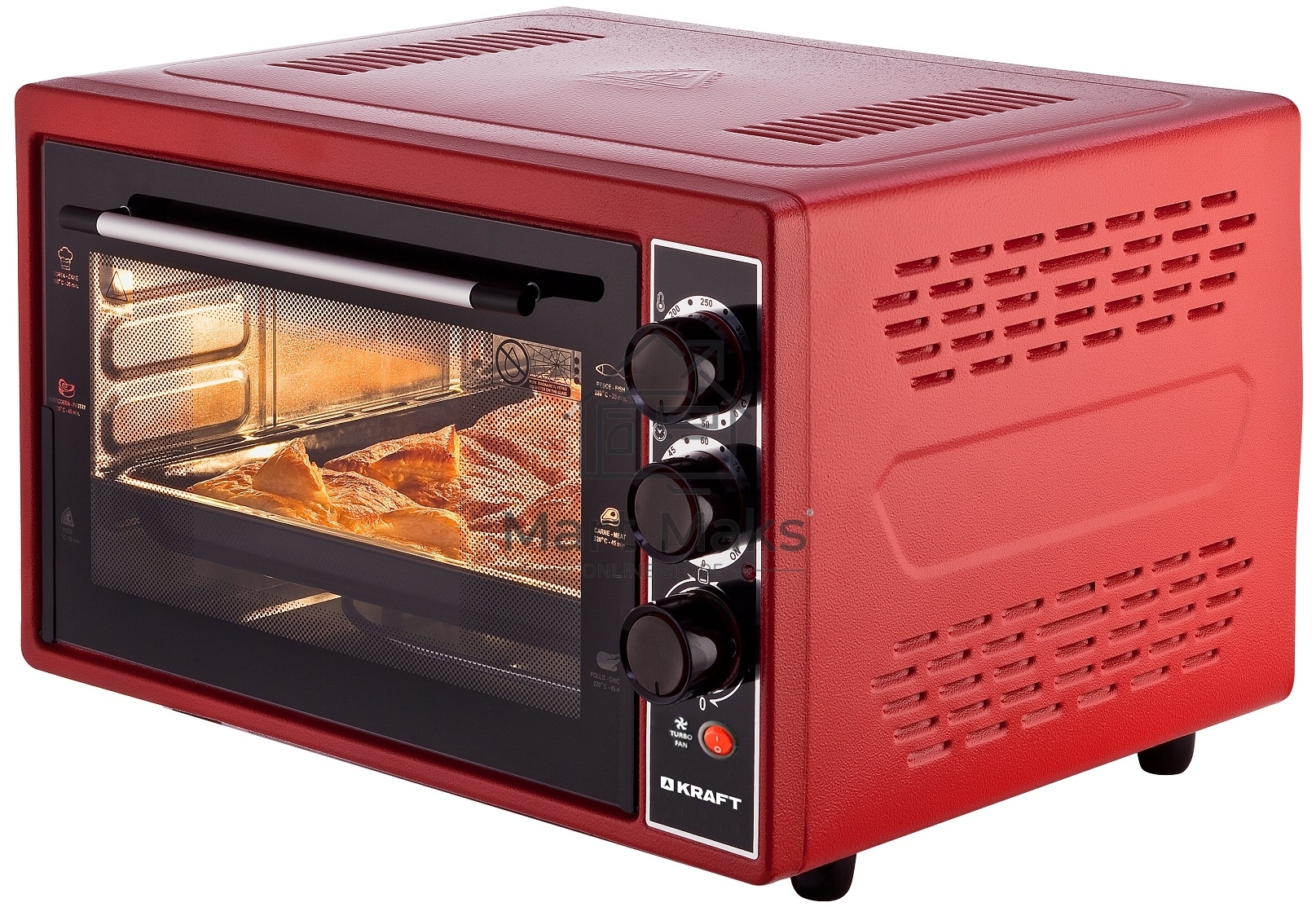 Мини-печь Kraft KF-MO3804KR красный