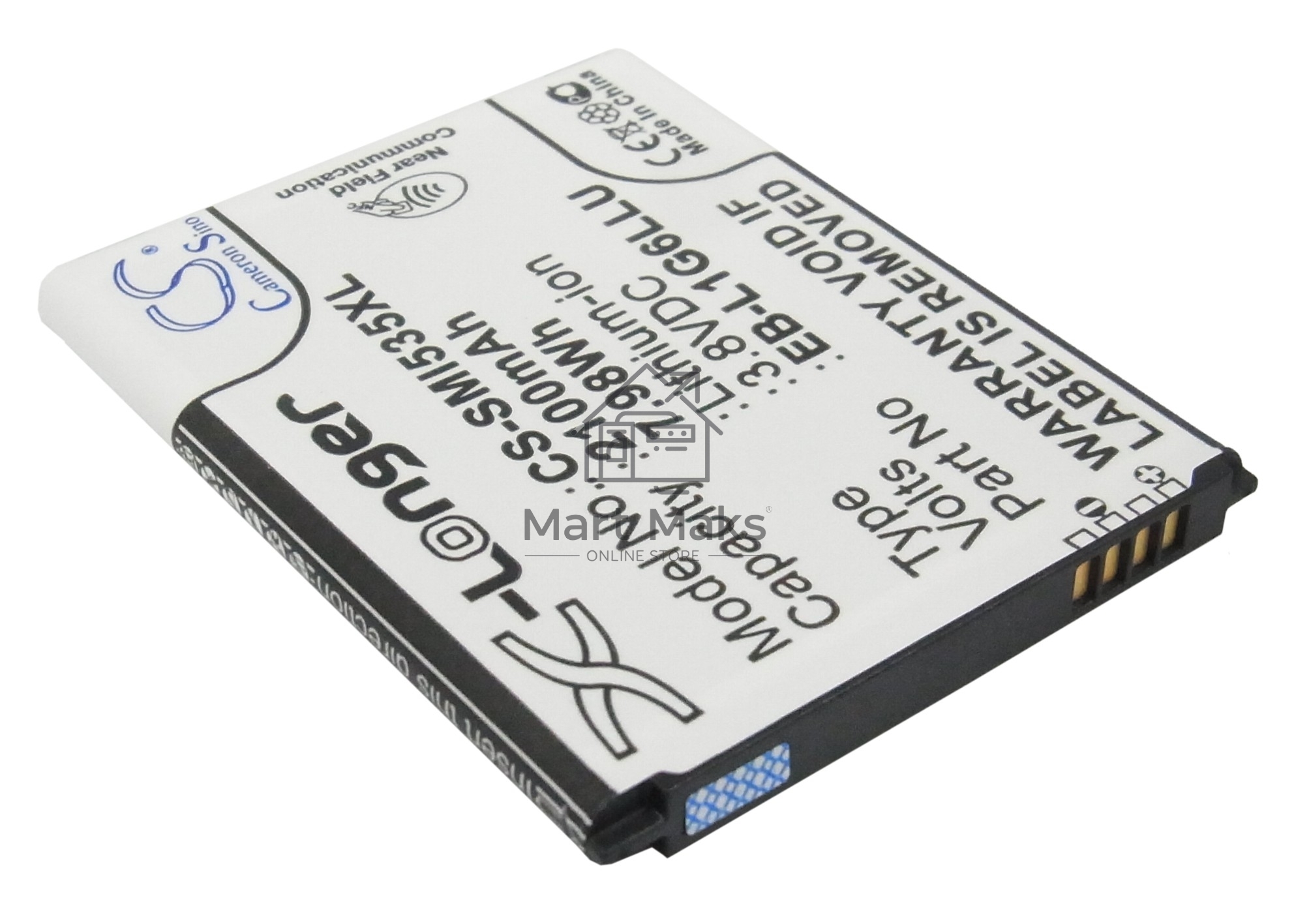 Аккумулятор CameronSinoCS-SMI535XL для Samsung Galaxy S3 I93003.8V / 2100mAh / 7.98Wh