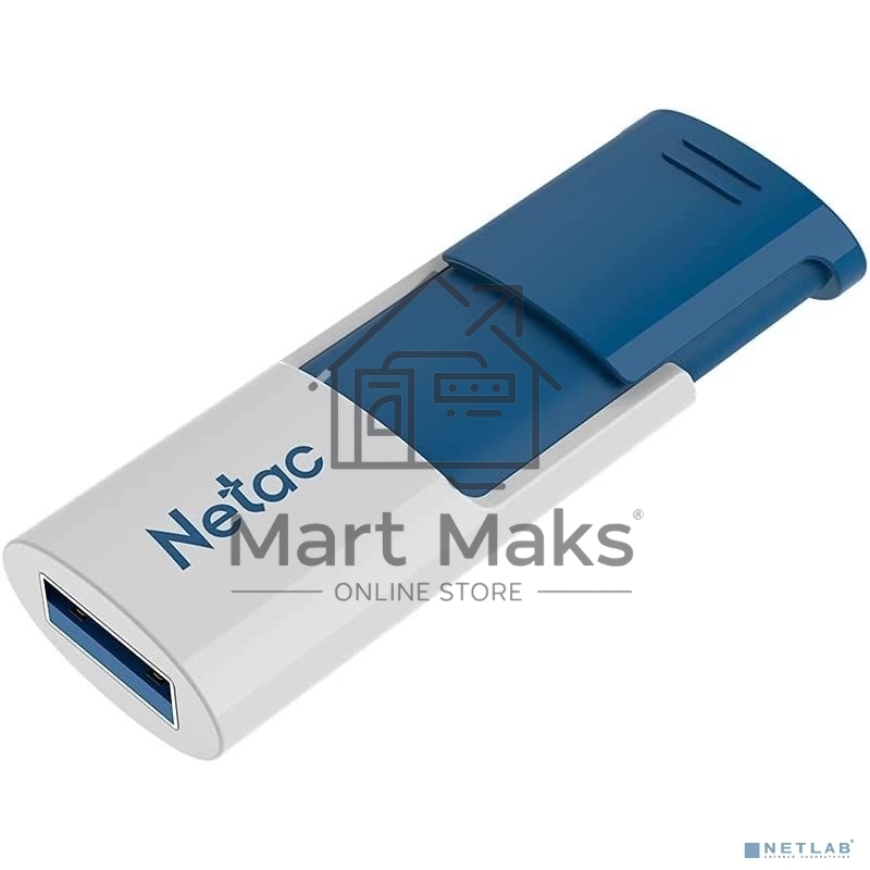 Флешка USB R/W R/W Netac U182 Blue 256Gb <NT03U182N-256G-30BL>, USB3.0, сдвижной корпус, пластиковая бело-синяя