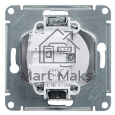 Механизм розетки 1-м СП Glossa 16А IP20 без заземл. бел. SchE GSL000141
