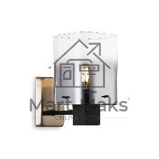 Настенный светильник Ambrella light LH57045 BK/DBS/SM черный/темная латунь/дымчатый E14 max 40W 195*110*185