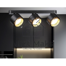 Светильник Ambrella light TN71295/3 BK/GD черный/золото GX53/3 max 12W 400*95*137