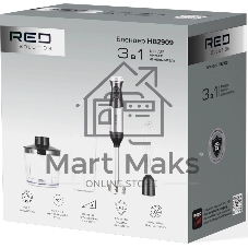 Блендер погружной Red Solution HB2909 черный/стальной, 900 Вт, 1 скорость, турбо