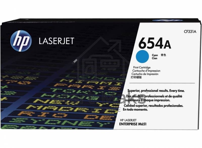 Тонер Картридж HP 654A CF331A голубой для HP CLJ Ent M651n/M651dn/M651xh/M680dn/M680f (15000стр.)