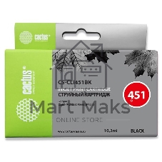 Картридж струйный Cactus CS-CLI451BK черный (10,2 мл) для Canon MG 6340/5440/IP7240