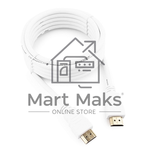 Кабель Cablexpert HDMI CC-HDMI4-W-10, 19M/19M, v2.0, медь, позол.разъемы, экран, 3 м, белый, пакет
