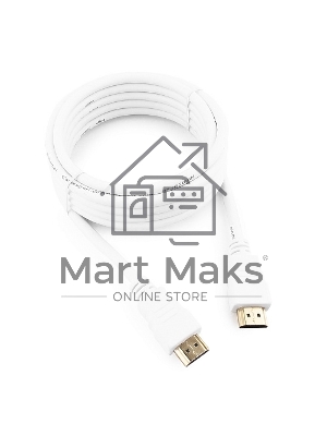 Кабель Cablexpert HDMI CC-HDMI4-W-10, 19M/19M, v2.0, медь, позол.разъемы, экран, 3 м, белый, пакет
