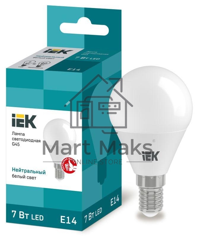 Лампа Iek LLE-G45-7-230-40-E14 светодиодная ECO G45 шар 7Вт 230В 4000К E14 IEK
