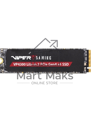 Накопитель SSD Patriot Viper VP4300 Lite, 4Tb, PCIe 4.0 x4, M.2 2280, NVMe, R/W 7400/6000, с радиатором
