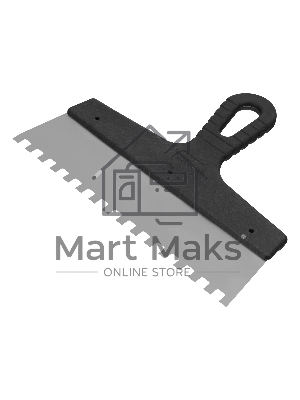 Шпатель из нержавеющей стали Сибртех 250 мм, зуб 8х8 мм, пластмассовая рукоятка