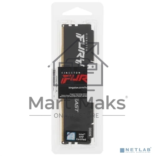 Оперативная память Kingston Fury Beast, DDR5, 16GB (1x16GB), 5600MHz, CL40, DIMM, с радиаторами, черный