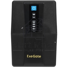Источник бесперебойного питания ExeGate EX292764RUS SpecialPro UNB-600.LED.AVR.2SH.RJ.USB 600VA/360W, LED, AVR, 2*Schuko, RJ45/11, USB, черный