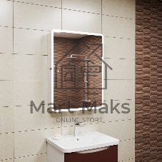 Зеркальный шкаф Bau Stil 60х80, LED подсветка, сенсор, плавное закрывание, оборачиваемый