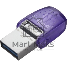 Флешка USB Kingston DataTraveler microDuo 3C (DTDUO3CG3/64Gb), 64Gb, USB 3.2 Gen 1/Type-C, R/W 200/15, фиолетовый