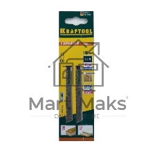 Пилки для лобзика KRAFTOOL 159516-2,5  CrV по дер,фанере,лам. обр.рез EUхвост. шаг2.5мм 75мм 2шт.