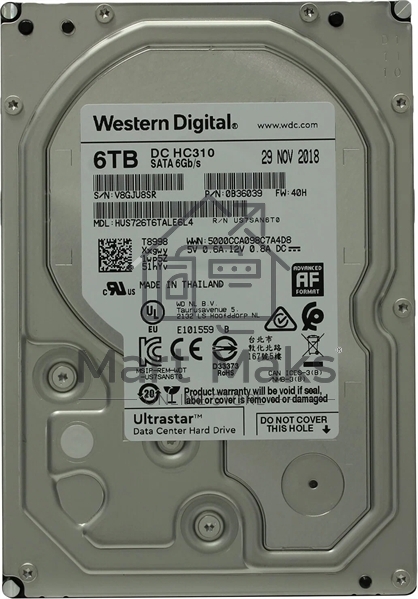 Жесткий диск Western Digital 6Tb 7200rpm HGST SATA-III 0B36039 HUS726T6TALE6L4 Ultrastar 7K6 256Mb 3.5