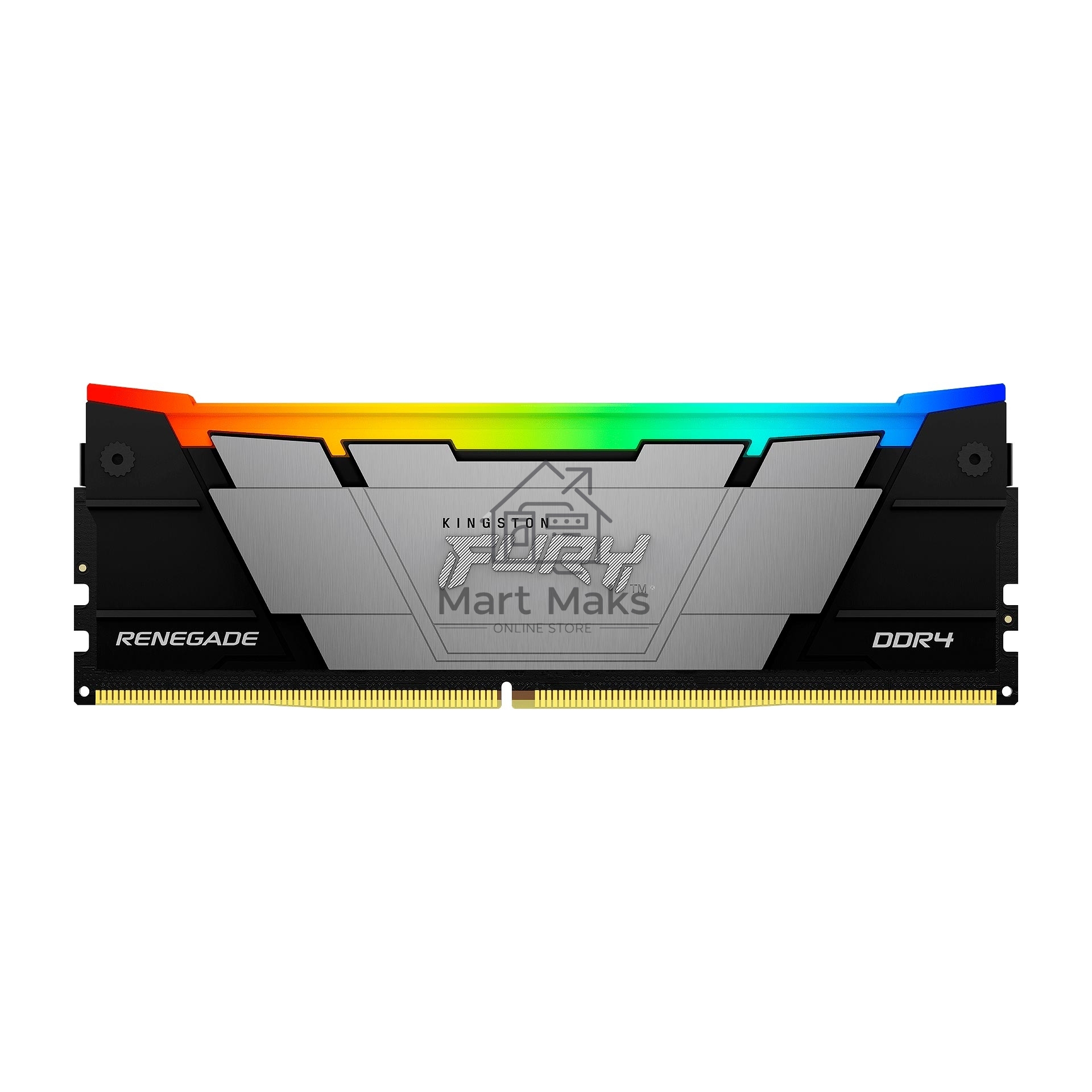 Оперативная память Kingston Fury Renegade, DDR4, 32GB (2x16GB), 3600MHz, CL16, DIMM, с радиатором, RGB, серебристый/черный