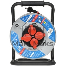Удлинитель на мет. катушке “Power Cube” IP44 16А 30 м резина 3x1,5 мм2 4 роз. с/з