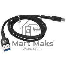 Кабель Defender F167, USB 2.0 (AM) - Type-C, 1 м, 2.4А, нейлоновая оплетка, черный.