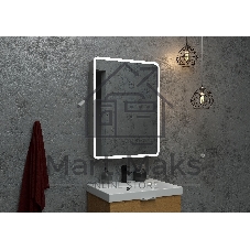 Зеркальный шкаф Bau Stil 60х80, LED подсветка, сенсор, плавное закрывание, оборачиваемый