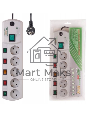 Сетевой фильтр Most ERG 2м (5 розеток) белый (коробка)