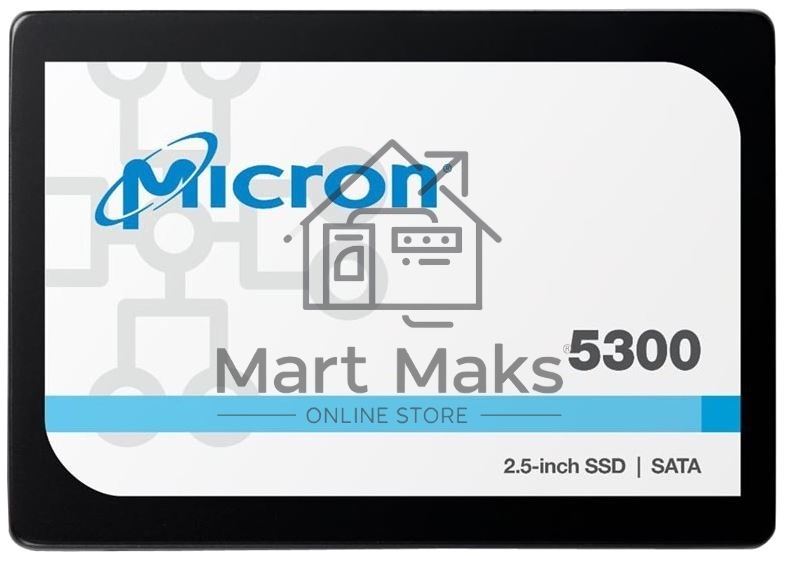 Накопитель SSD Crucial Micron 5300 PRO, 7680Gb, SATA III, R/W 540/520