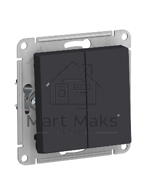 Механизм выключателя 2-кл. ATLAS DESIGN (сх.5) 10АХ карбон