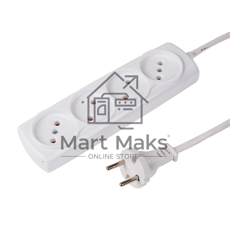 Удлинитель PROconnect OPTIMA 4 гнезда, 1.5 м, 2х0.75 мм², б/з, белый