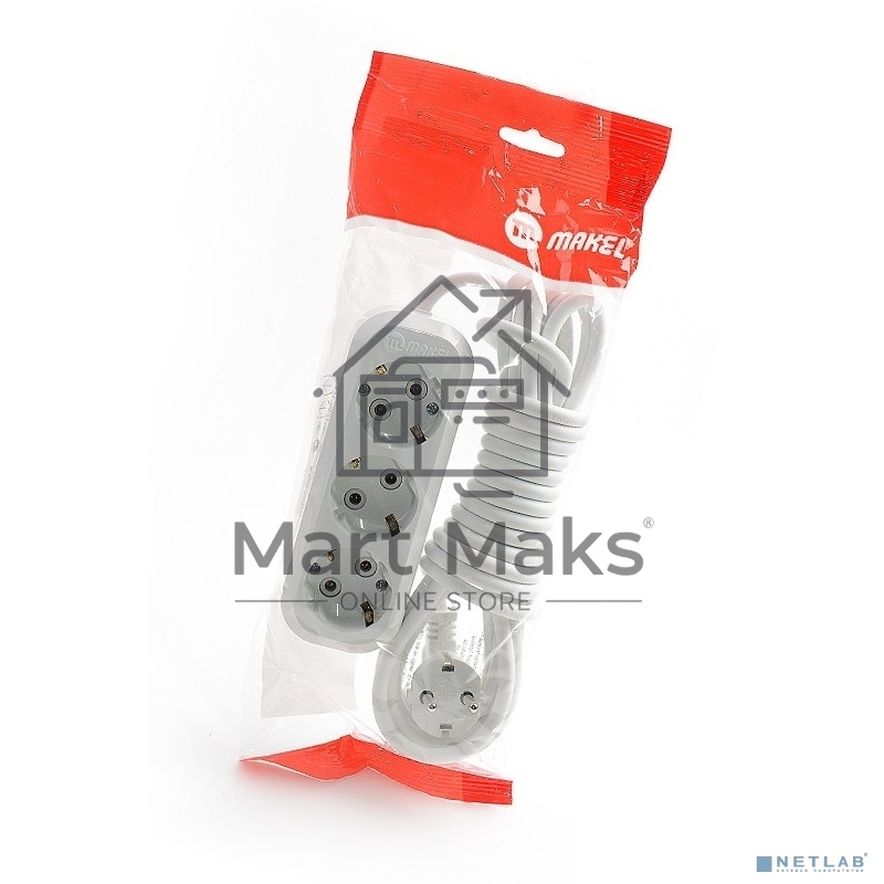 Удлинитель 3 гн 5 м с\з MAKEL MGP134