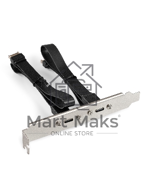 Планка портов в корпус 2xType-C SuperSpeed+ ExeGate BrctUSB32E-2C (USB3.2 Gen2 2xType-E 20Pin Male --> 2xType-C USB 3.2 Gen 2, SuperSpeed+ скорость до 10 Гбит/с, кабель 30 см)