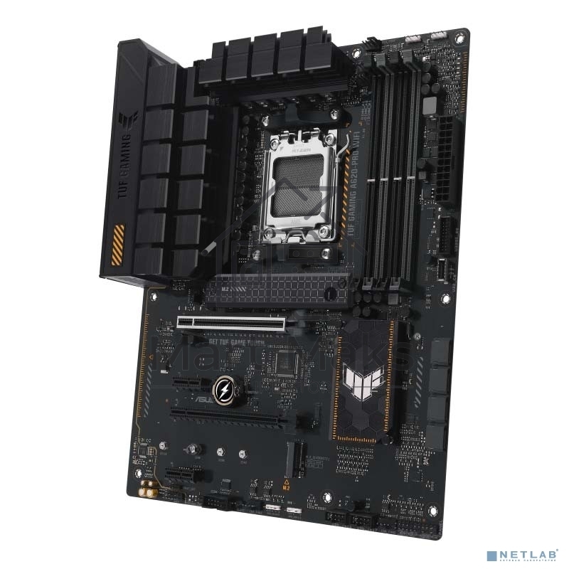 Материнская плата ASUS TUF GAMING A620-PRO WIFI, AM5, AMD A620, 4xDDR5, 4xSATA, 2xM.2, 1xPCI-E 4.0 x16, 1xPCI-E 3.0 x16, 2xPCI-E x1, 1xHDMI, 1xDP, 1x 2.5Gb LAN, 3xUSB-A 2.0, 2xUSB-A 3.2 Gen 2, 1xUSB-C 3.2 Gen 1, 5x3.5 мм, 7.1, ATX
