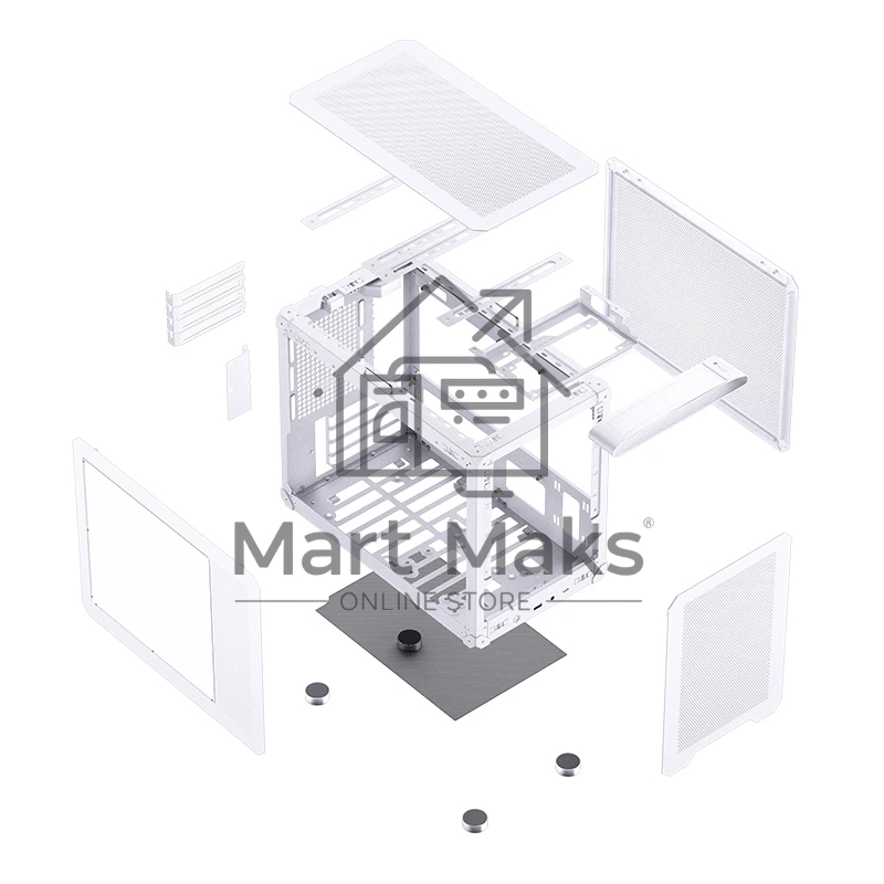 Корпус без блока питания JONSBO C6 MAX Handle, Mini-Tower, TG, no fan, 1xUSB-A 3.0 + 1xUSB-C 3.1, mATX, mITX White