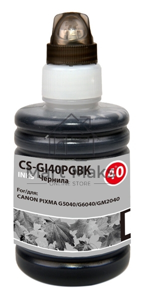 Чернила Cactus CS-GI40PGbK черный140мл для Canon Pixma G5040/G6040/GM2040
