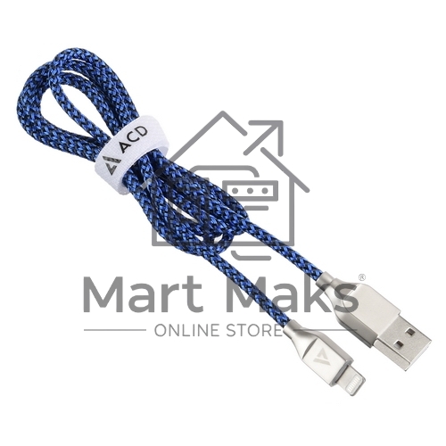 Кабель USB ACD-Titan Lightning ~ USB-A Нейлон, 1м, сине-черный (ACD-U927-P5L)