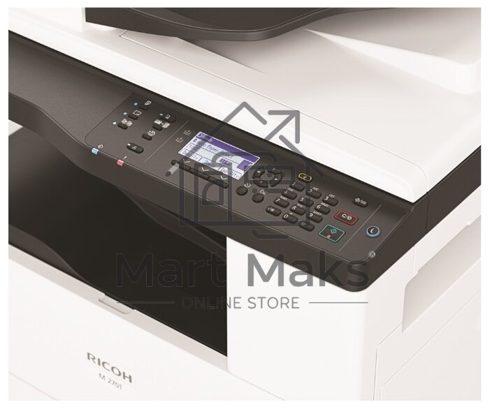 МФУ лазерный Ricoh M 2701 (418118), A3, ч/б, печ. до 27 стр/мин. (А4) до 15 стр/мин. (А3), скан. до 18 стр/мин. (ч/б) 6 стр/мин. (цвет), 600 x 600 dpi, Ethernet, USB