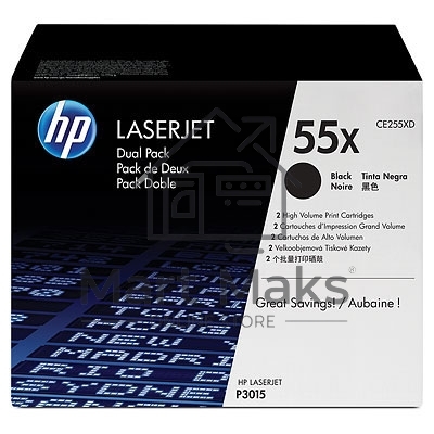 Картридж лазерный набор из 2 шт HP LaserJet CE255XD черный для LJ P3015(2 х 12500стр)
