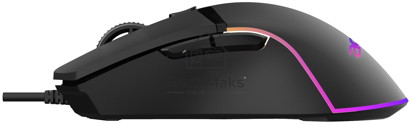 Мышь проводная Acer OMW121 черный, 6400 dpi, USB, кнопки - 6