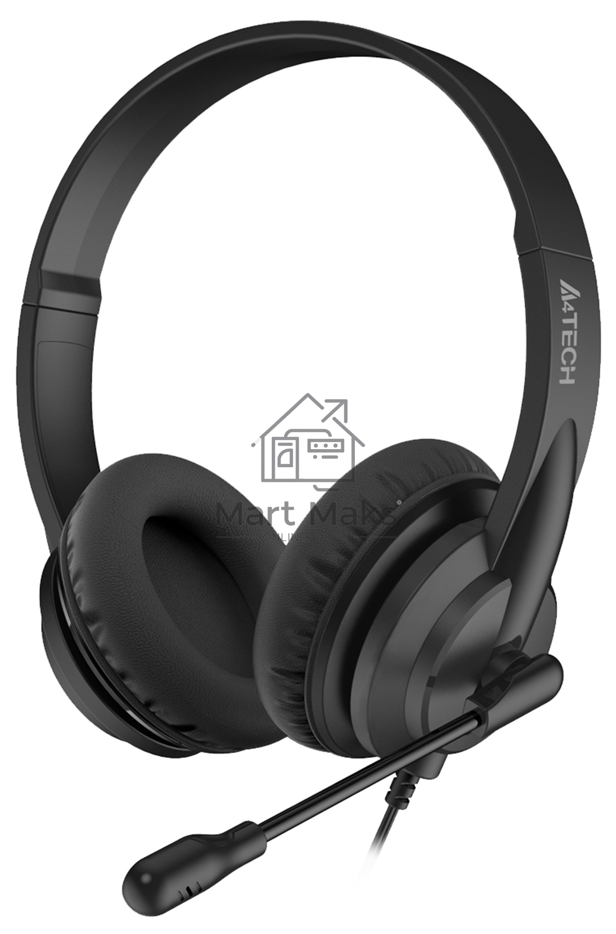 Наушники с микрофоном A4Tech HU-10 черный 2м накладные USB оголовье