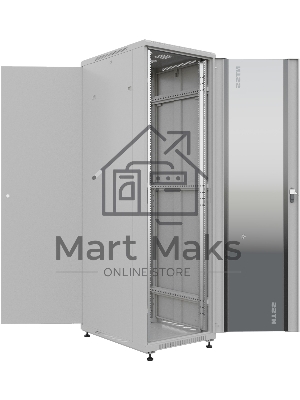 Шкаф серверный NTSS Премиум (NTSS-R22U6080GS) напольный 22U 600x800мм пер.дв.стекл металл 900кг серый IP20 сталь