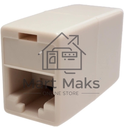 Адаптер Suprlan 10-0337-1, проходн. Keystone RJ45 кат.5E UTP, бежевый
