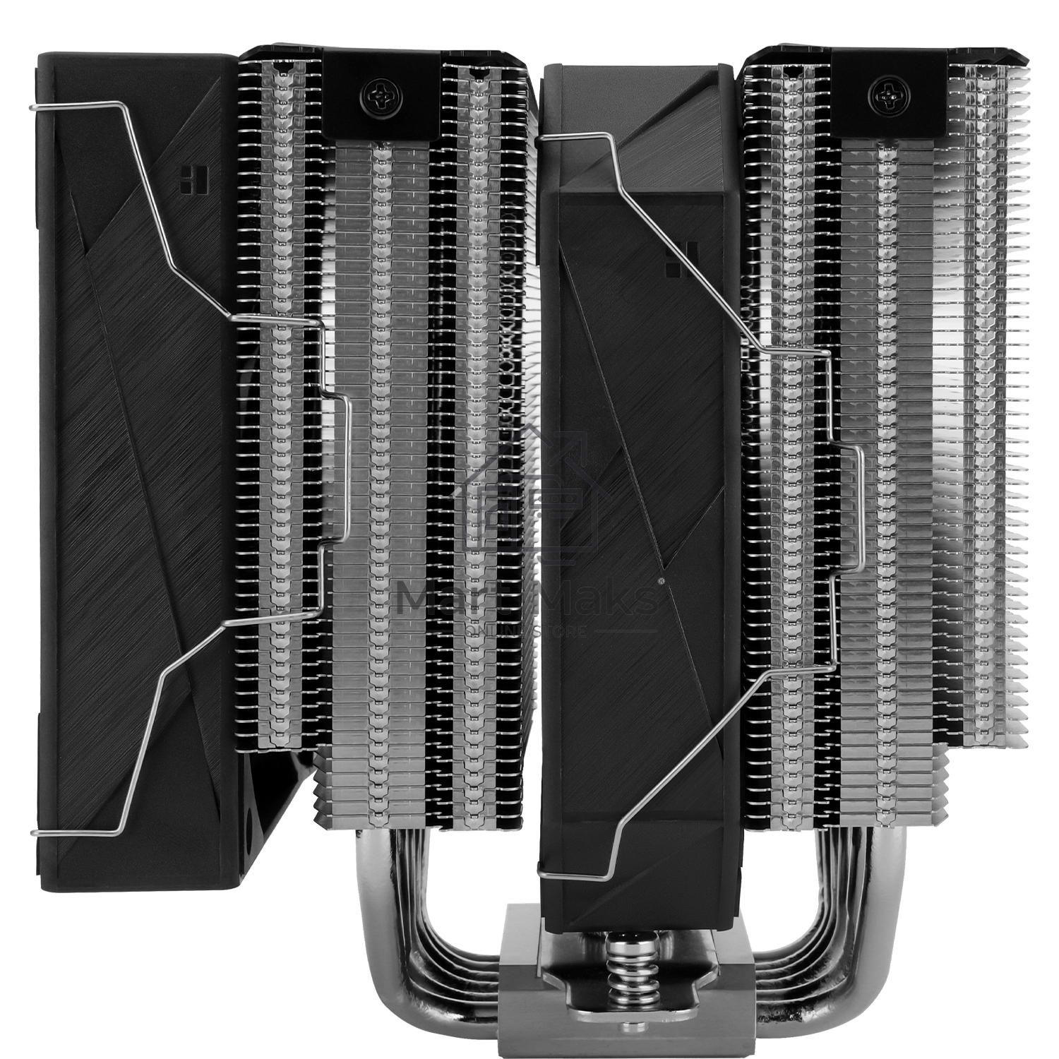 Кулер для процессора Thermalright Royal Pretor 130 (4-pin PWM, 158mm, Ni/Cu, 6x6mm, 1x120+1x130mm, 80.45CFM/81.88CFM, 29.4dBA/28.3dBA, 2150PM/1750RPM, S: 1200, 1700, 1851, 2011, 2066, 115X, AM4, AM5, silver, black)
