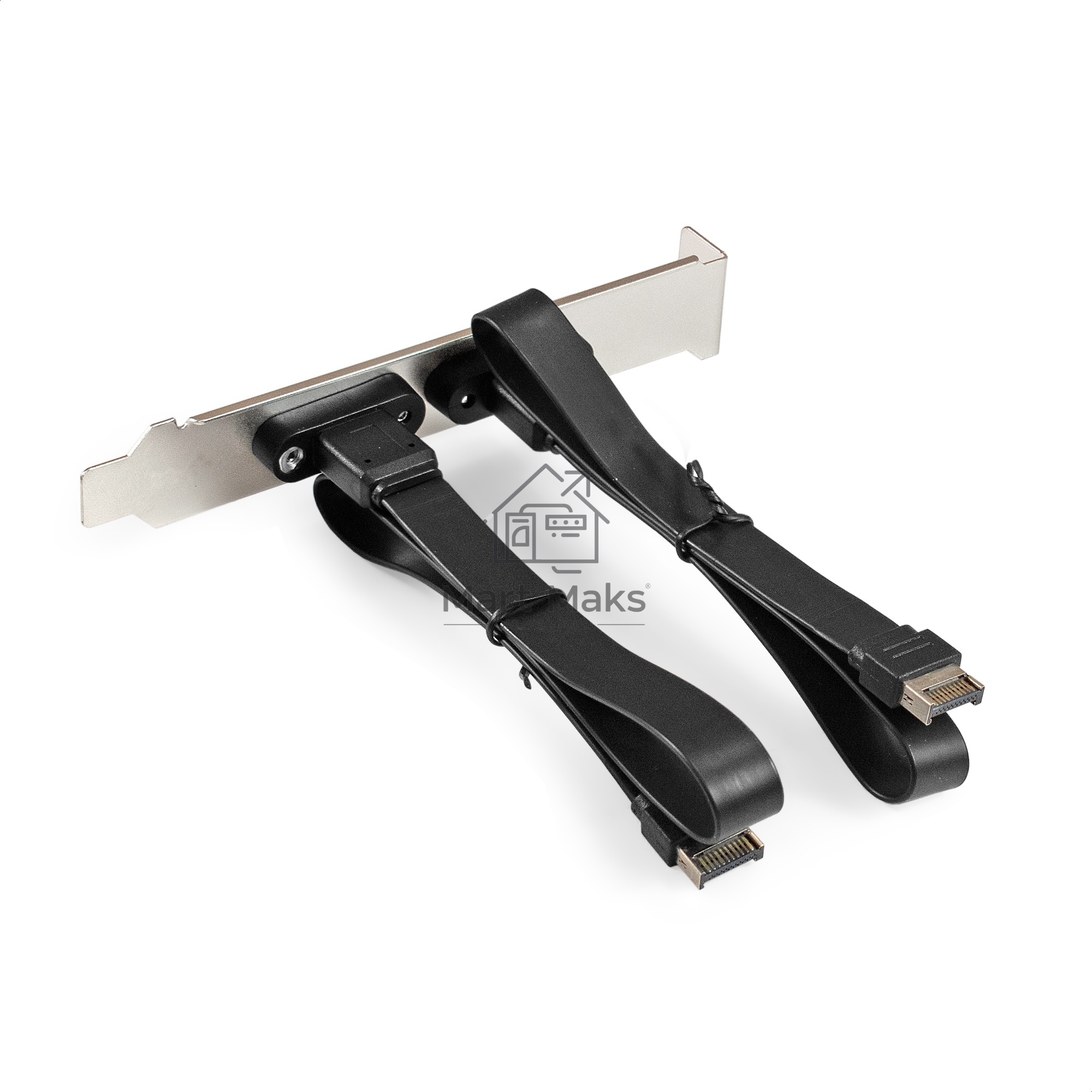 Планка портов в корпус 2xType-C SuperSpeed+ ExeGate BrctUSB32E-2C (USB3.2 Gen2 2xType-E 20Pin Male --> 2xType-C USB 3.2 Gen 2, SuperSpeed+ скорость до 10 Гбит/с, кабель 30см)
