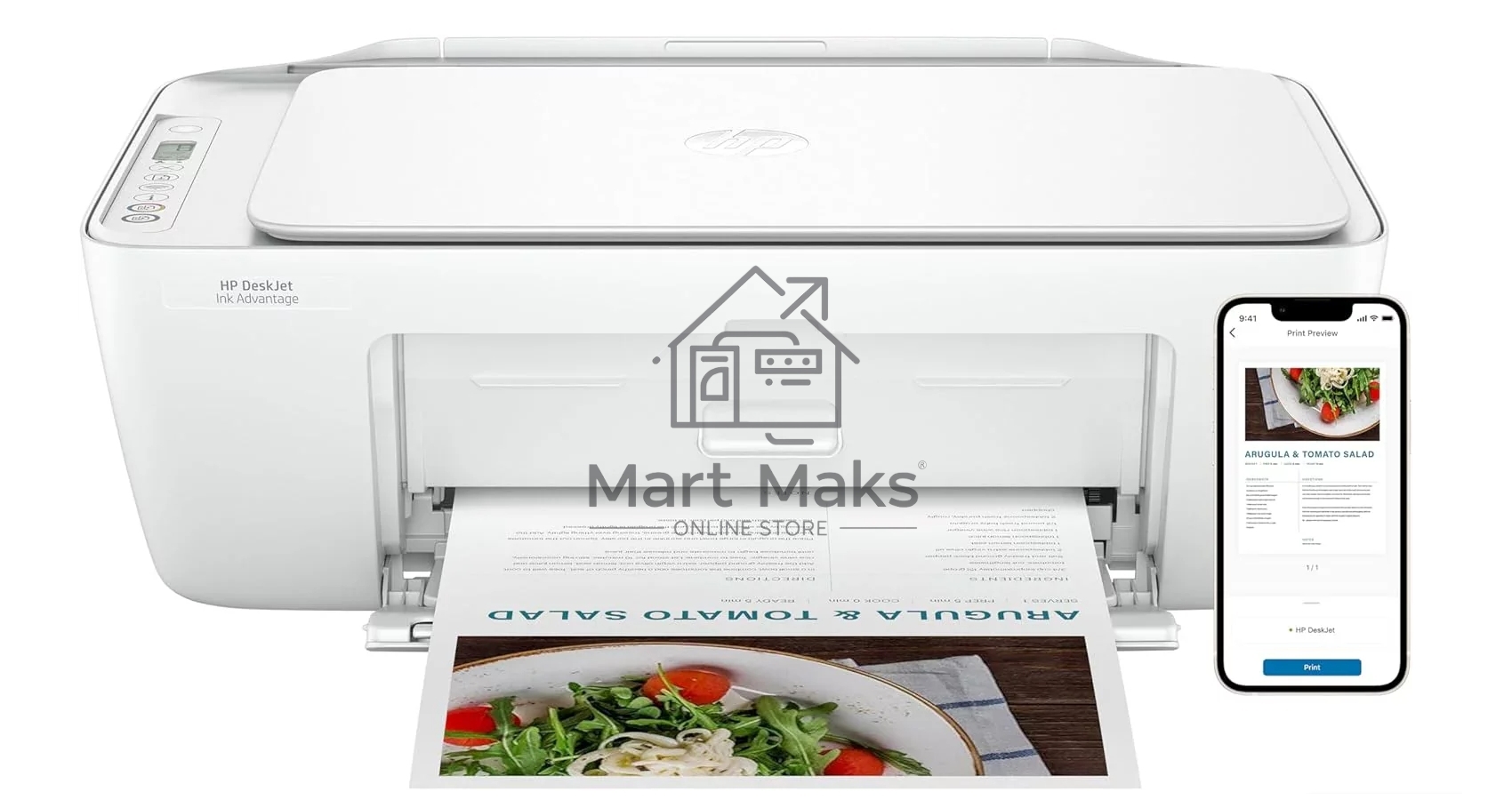 МФУ струйное HP DeskJet Ink Advantage 2875 (60K47C), A4, цветной, печ. 7.5 стр/мин. (ч/б) 5.5 стр/мин. (цвет), 1200x1200 dpi, USB, Wi-Fi