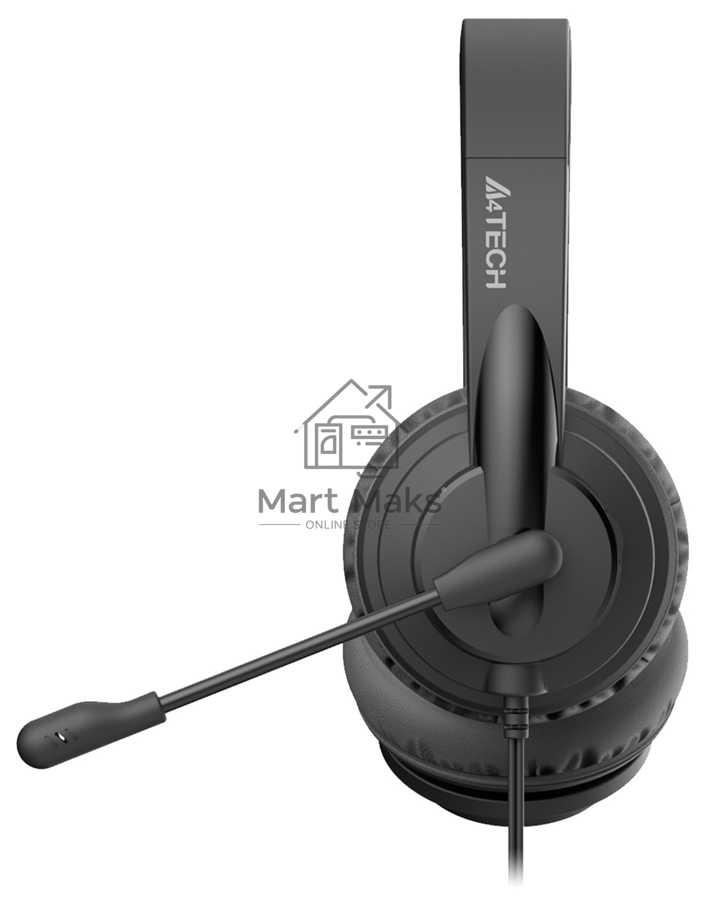 Наушники с микрофоном A4Tech HU-10 черный 2м накладные USB оголовье