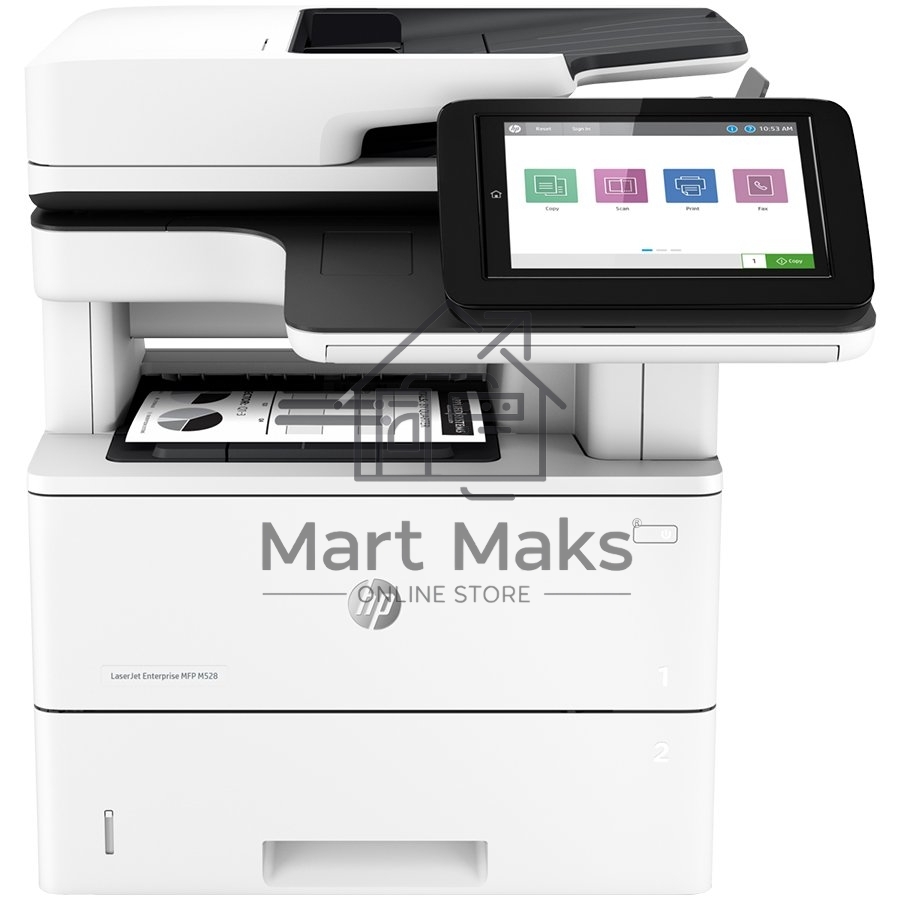 МФУ лазерный HP LaserJet Enterprise M528dn (1PV64A #B19), A4, ч/б, печ. до 43 стр/мин., скан. до 43 стр/мин. (ч/б) 38 стр/мин. (цвет), 1200 x 1200 dpi (печать) 600x600dpi (сканер), USB, RJ-45, Air Print, Mopria