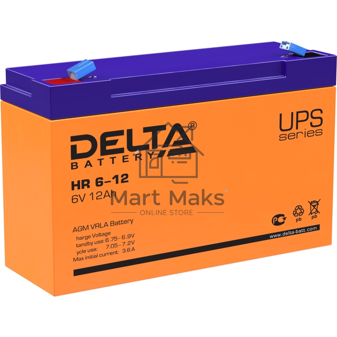 Батарея Delta HR 6-12 (6V, 12Ah)
