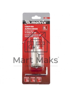 Сверло алмазное Matrix по керамограниту, 25 х 67 мм